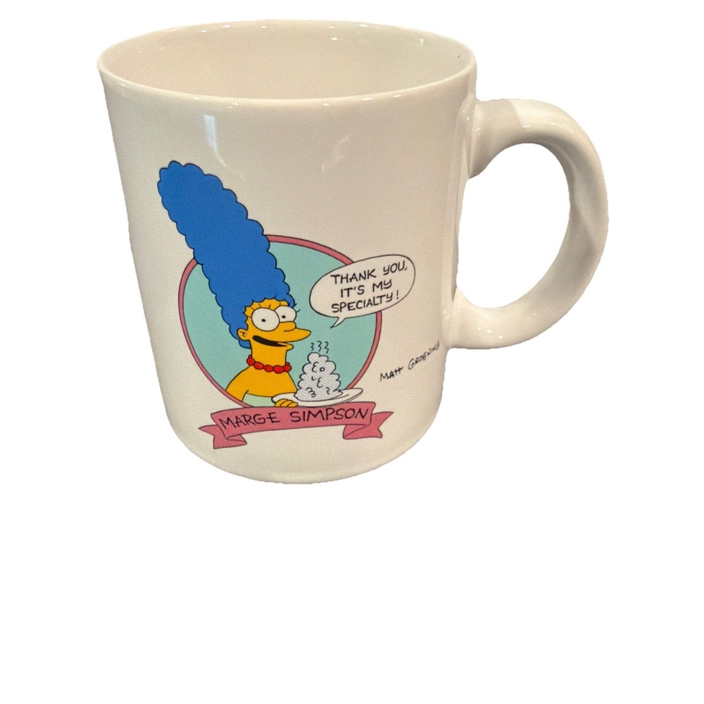 Vtg  The Simpsons‎ Marge Simpson "Thank You, It's My Specialty" 10 Oz Coffee Mug